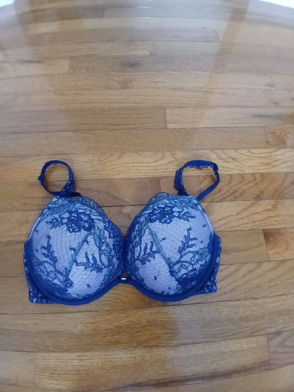 PINK Victoria's Secret Navy Blue Lace Underwire Bra